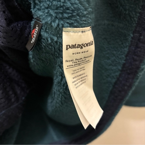 Women’s Patagonia Teal 3/4 button up Fleece pullover size XL - Picture 7 of 9